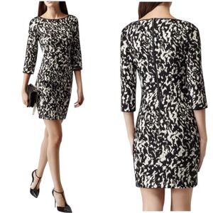 Reiss Women’s Jacques Textured Print Bodycon Cocktail Party Mini Dress Size 0
